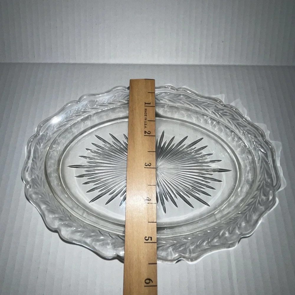 1930's Vtg Jeannette Glass Clear Sunburst 